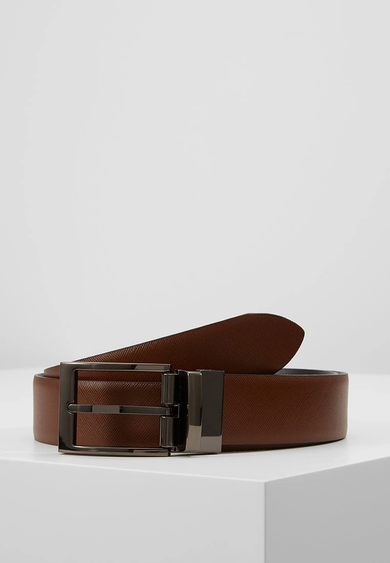 REGULAR BELT - Gürtel - Cognac/schwarz 3 REGULAR BELT - Gürtel - Cognac/schwarz